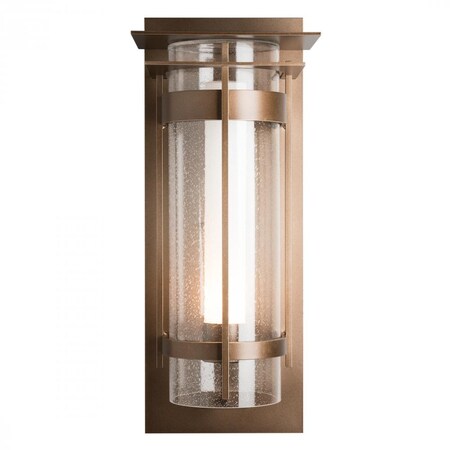 Hubbardton Forge Banded Seeded Glass XL Outdoor Sconce with Top Plate 305999-SKT-75-ZS0664